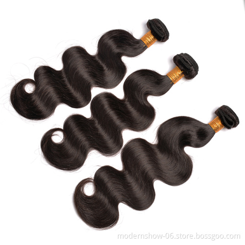 100 Unprocessed 3 Bundles Hair With Lace Closure Body Wave Weave Virgin Brazilian Hair